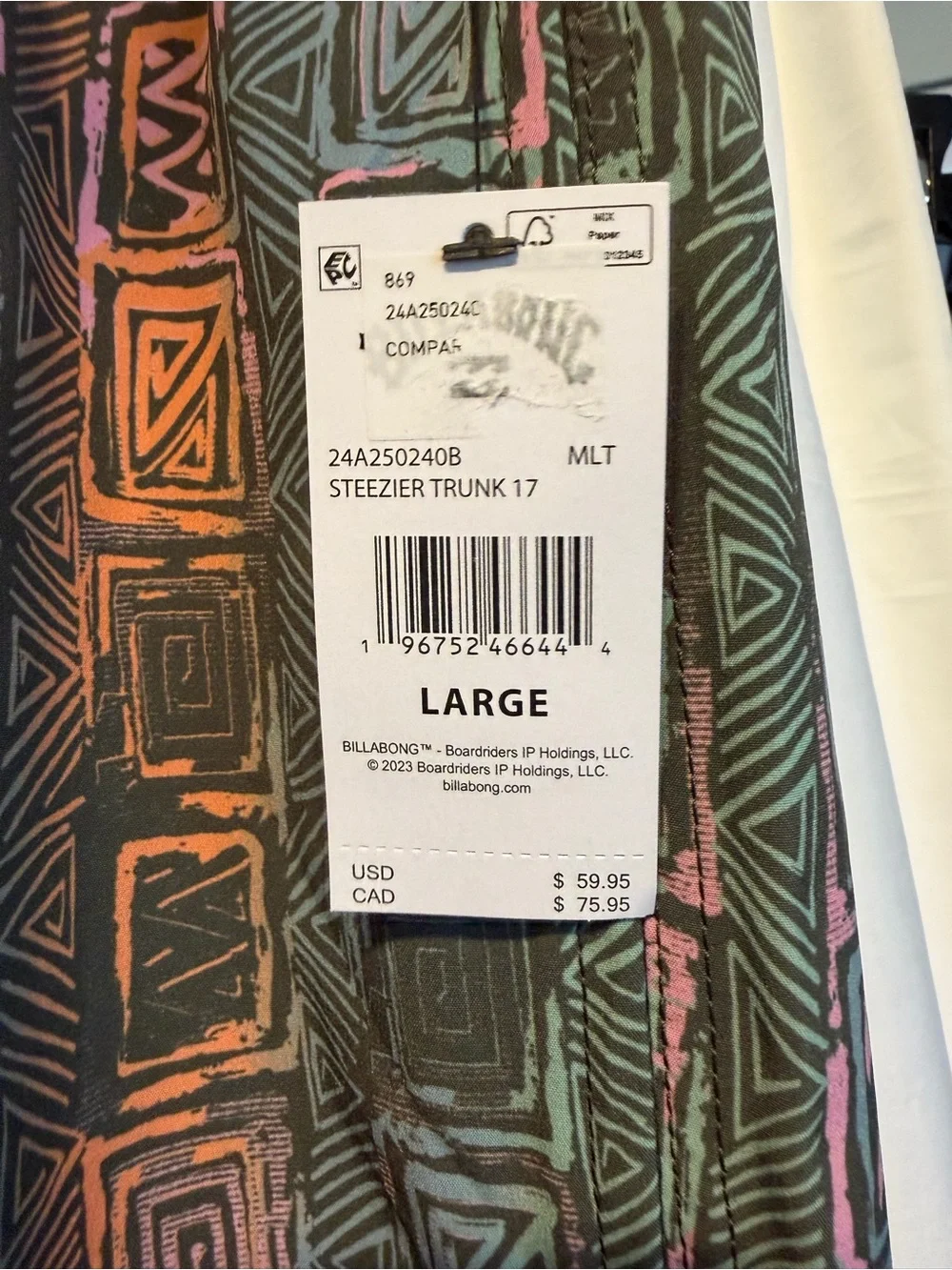 Billabong Men's Swim Trunks NWT